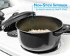 2 Pc Chef Quality Pasta Pot with Strainer Lid - 6 Qt & 2 Qt Black Stock Pot or Pasta Cooker