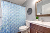 Colorful Long Shower Curtain - Plastic Bathroom Curtains - Blue