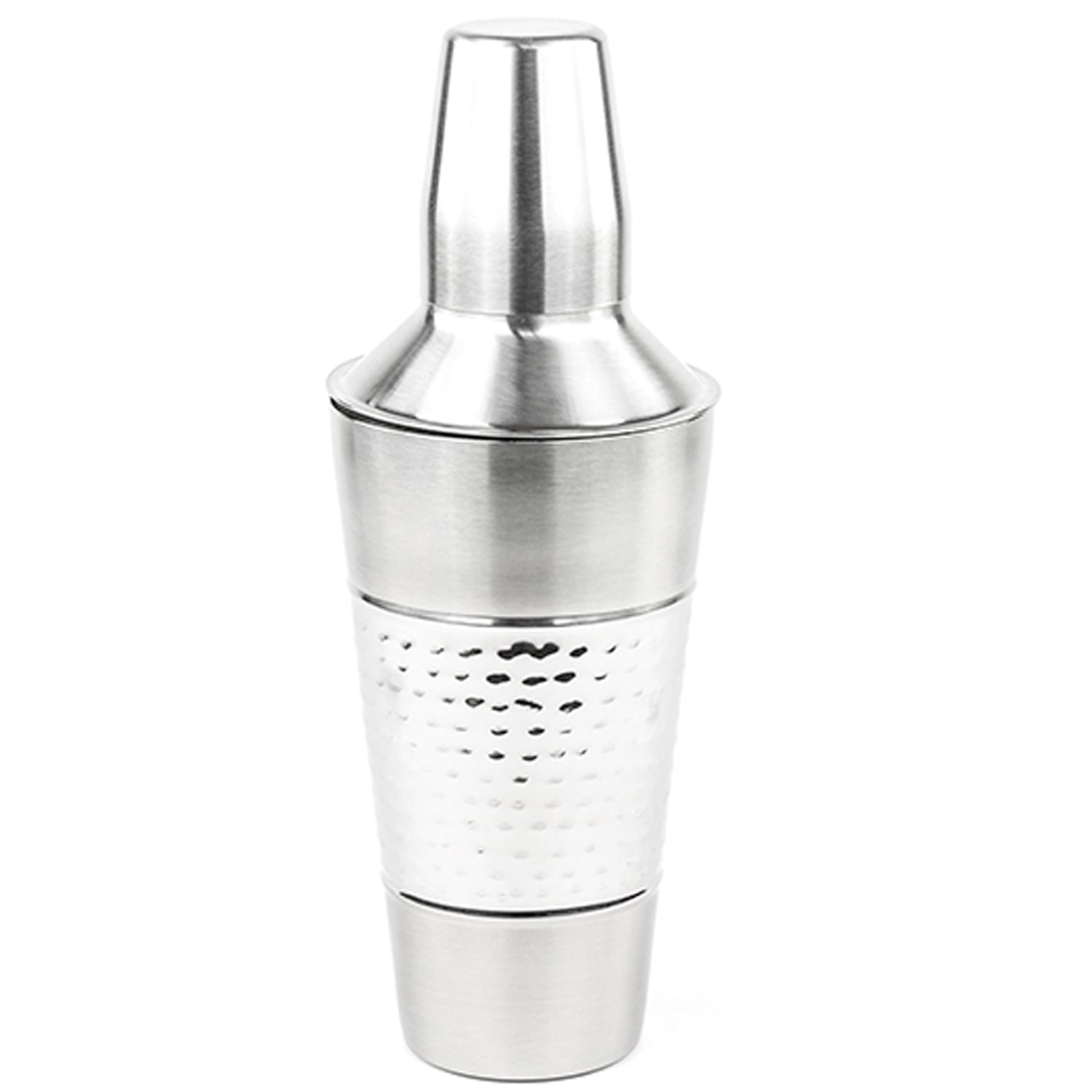 Stainless Steel Cocktail Mixer - Tornado Cocktail Shaker with Jigger Cap and Strainer - 25 Oz