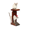 Wood Cat Adjustable Cat Tower Perch W/ Scratching Pad - Wooden Cat Scratcher