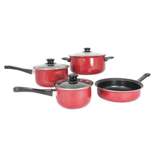 Gibson 7 Piece Carbon Steel Nonstick Pots and Pans Cookware Set