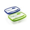 Plastic Bento Lunch Box - Food Storage Containers with Cutlery