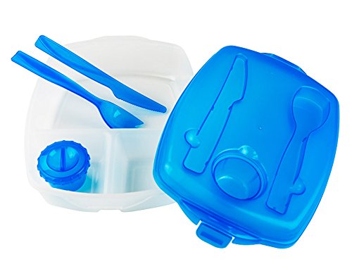 Colorful Plastic Lunch Box Set with Cultery - Bento Boxes or Food Storage Containers 2 Pack