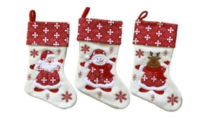 Large White Snowflake Classic 3D Christmas Stockings - 18