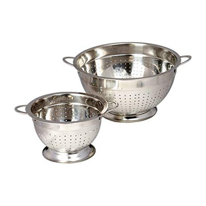 Stainless Steel Colander Set - Metal Colander Set – Colander Stainless Steel Set – Large & Small Colander with Handles