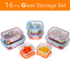 16 Pcs Set Glass Storage Containers with Lids/Glass Food Storage Containers Airtight/Glass Containers With Lids - Glass Meal Prep Containers Glass Food Containers - Glass Lunch Container