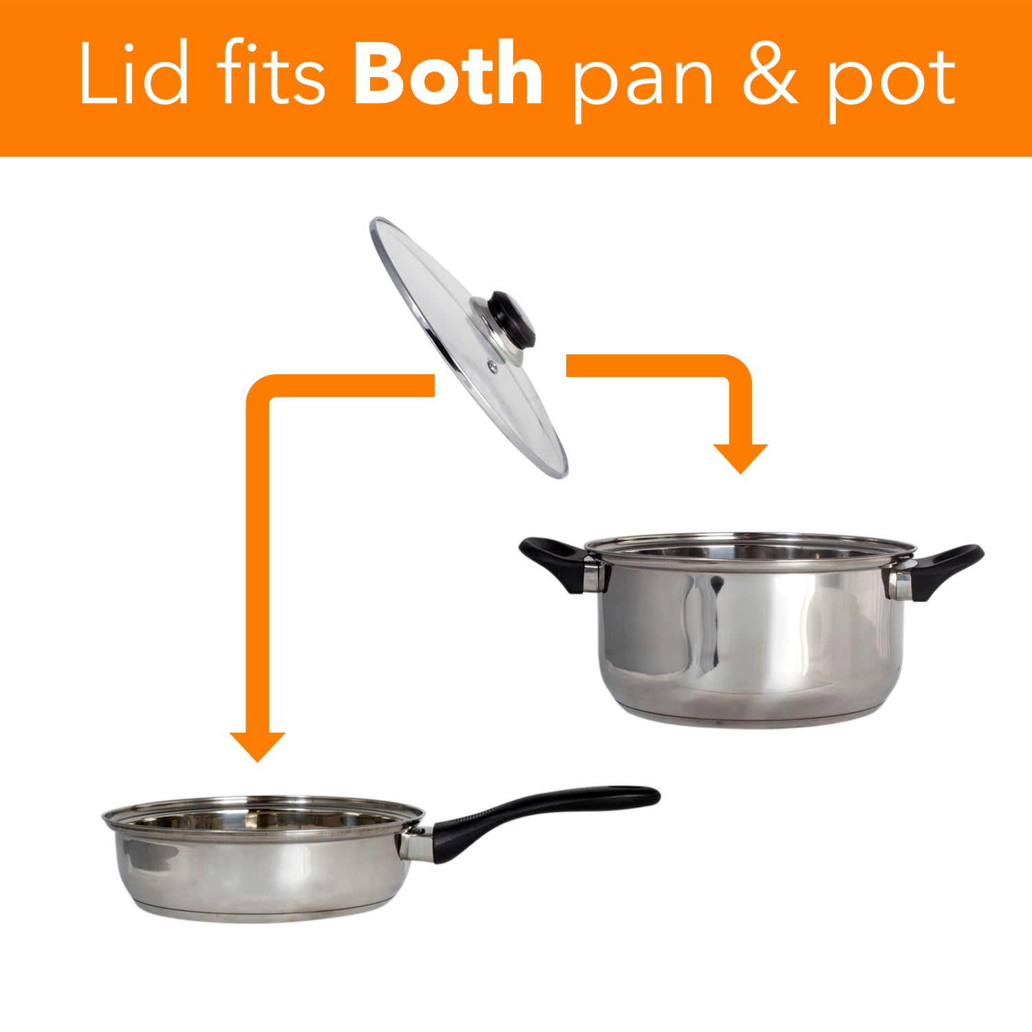 Stainless Steel 7 Pcs. Cookware set Dutch Oven Fry Pan Saucepan