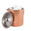 Copper Stainless Steel Double wall Ice Bucket with Lid - Hammered Wine Bottle Cooler Ice Bucket