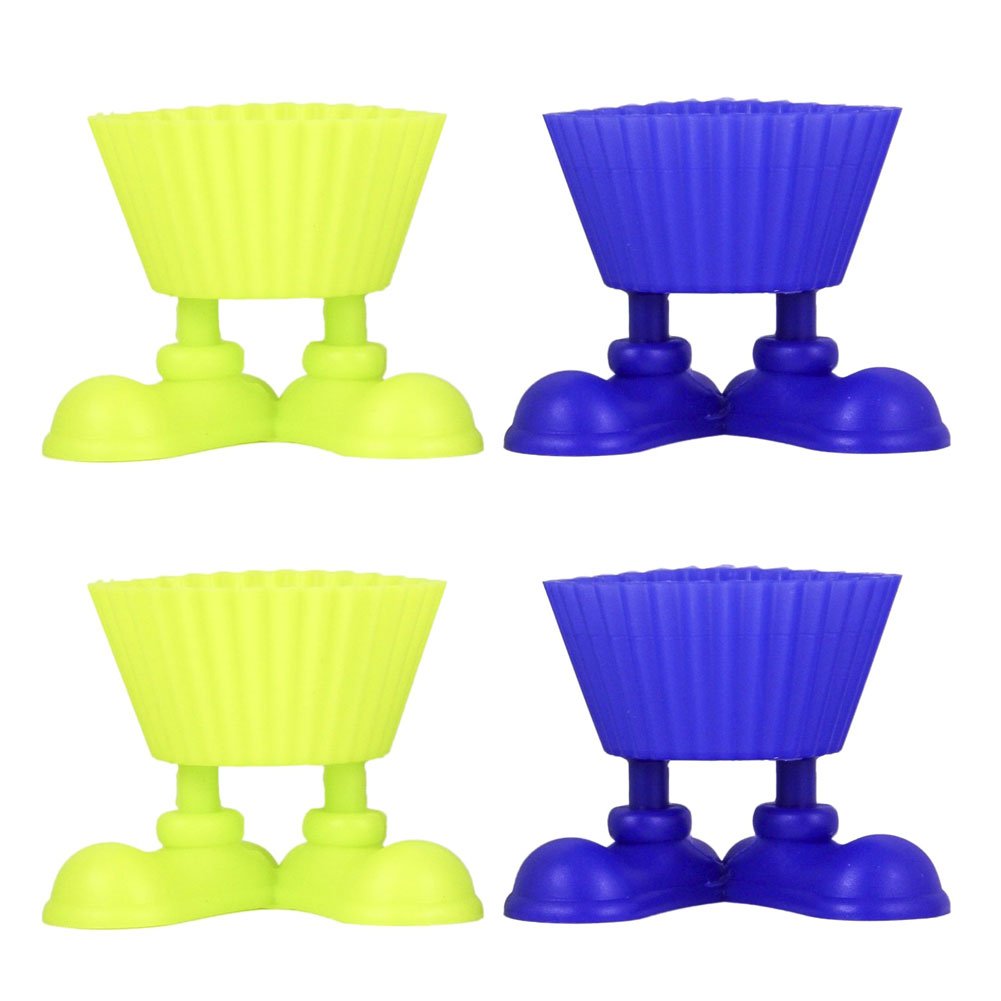 Set of 4 Silicone Cupcake Baking Cups with Silly Fun Feet Novelty