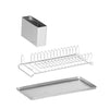 Dish Drying Rack With Drain Board – Compact with Stainless Steel Utensil Holder and Dish Rack Drainboard – RV Dish Drying Rack - Dish Racks for Counter, In Sink Drying Rack