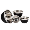 4 pc Stainless Steel Mixing Bowls – Mixing Bowl Set – Salad Bowl Set – 4 Bowl Sets for Kitchen – Serving Bowl Set (Black)