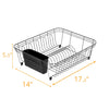 Dish Drying Rack with Plastic Utensil Holder – Drying Rack Kitchen - Stainless Steel Wire Dish Rack, Rust-Resistant Dish Racks for Counter