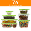 76 Piece BPA Free Food Storage Containers With Lids – Plastic Large Food Storage Containers – Airtight Food Storage Containers – Plastic Food Storage Containers