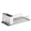Dish Drying Rack With Drain Board – Compact with Stainless Steel Utensil Holder and Dish Rack Drainboard – RV Dish Drying Rack - Dish Racks for Counter, In Sink Drying Rack