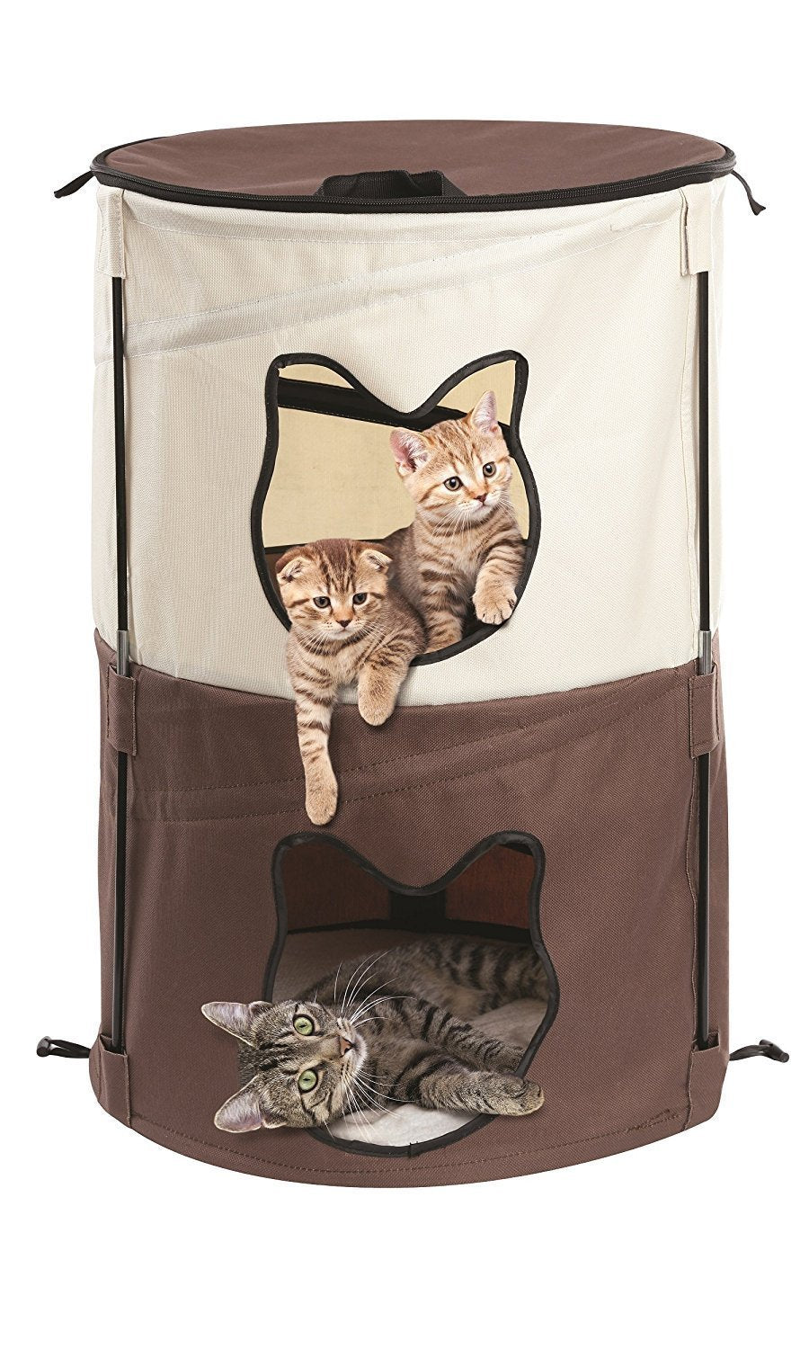 Pop Up Kitty Condo 2 Story Traveling Cat House & Portable Cat House Cat Condo