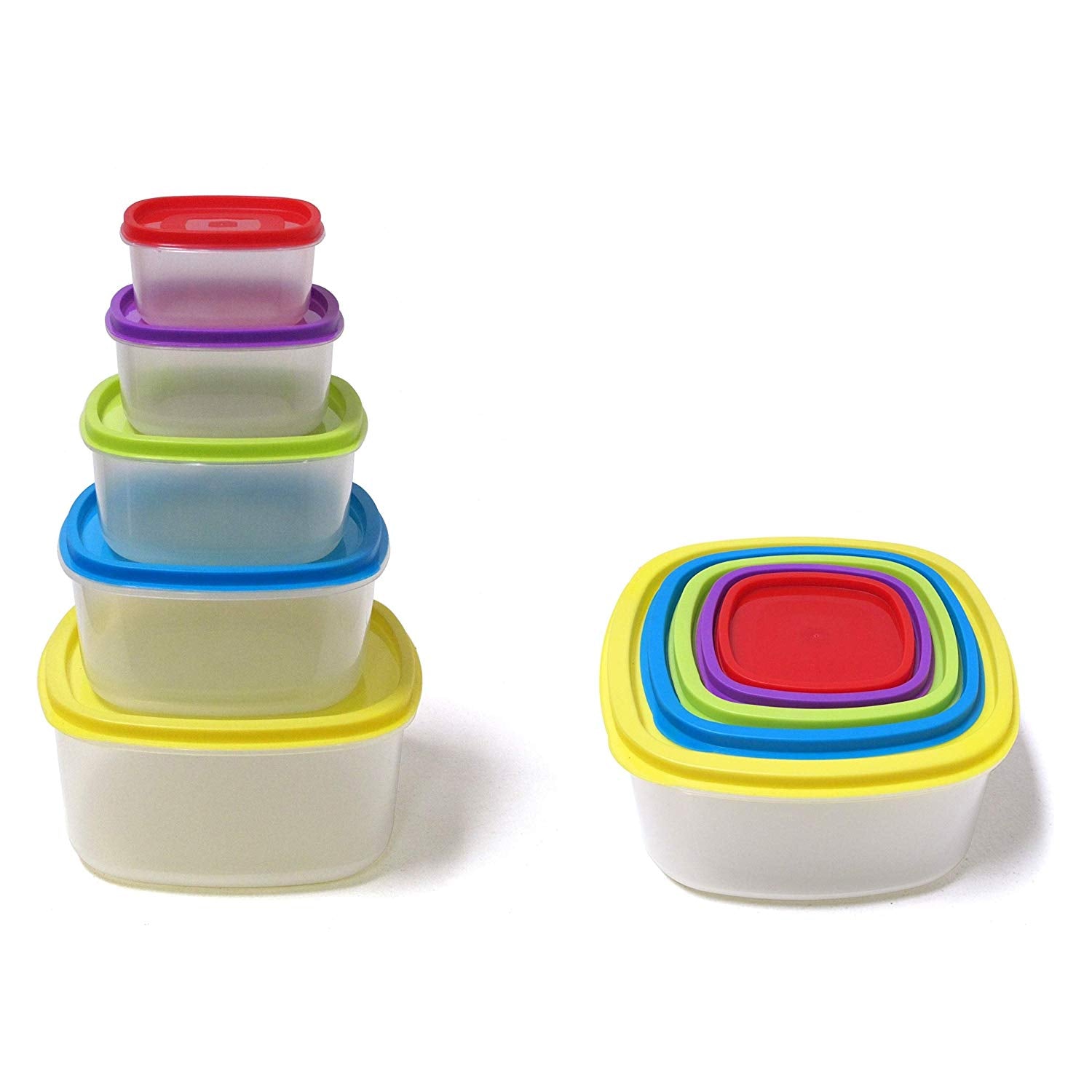 Always Fresh Plastic Food Containers Fiesta Edition Rectangle - 10 pcs Set