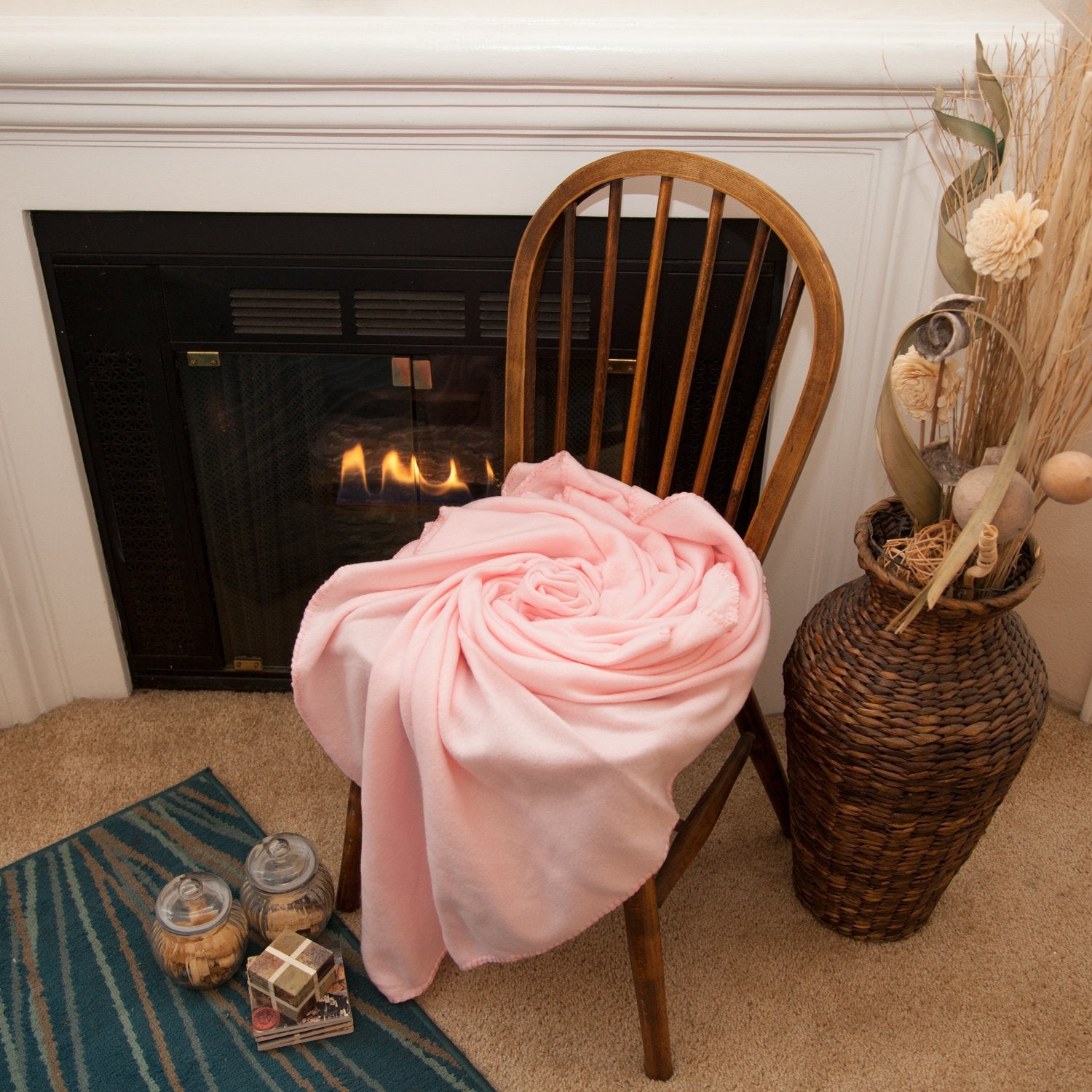 Imperial Home 50 x 60 Inch Soft Cozy Fleece Blanket / Fleece Throw - Pink