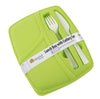 Plastic Bento Lunch Box - Food Storage Containers with Cutlery Set