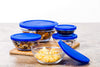 10 Pcs Airtight Glass Bowl Set With Lids BPA Free - (Blue)