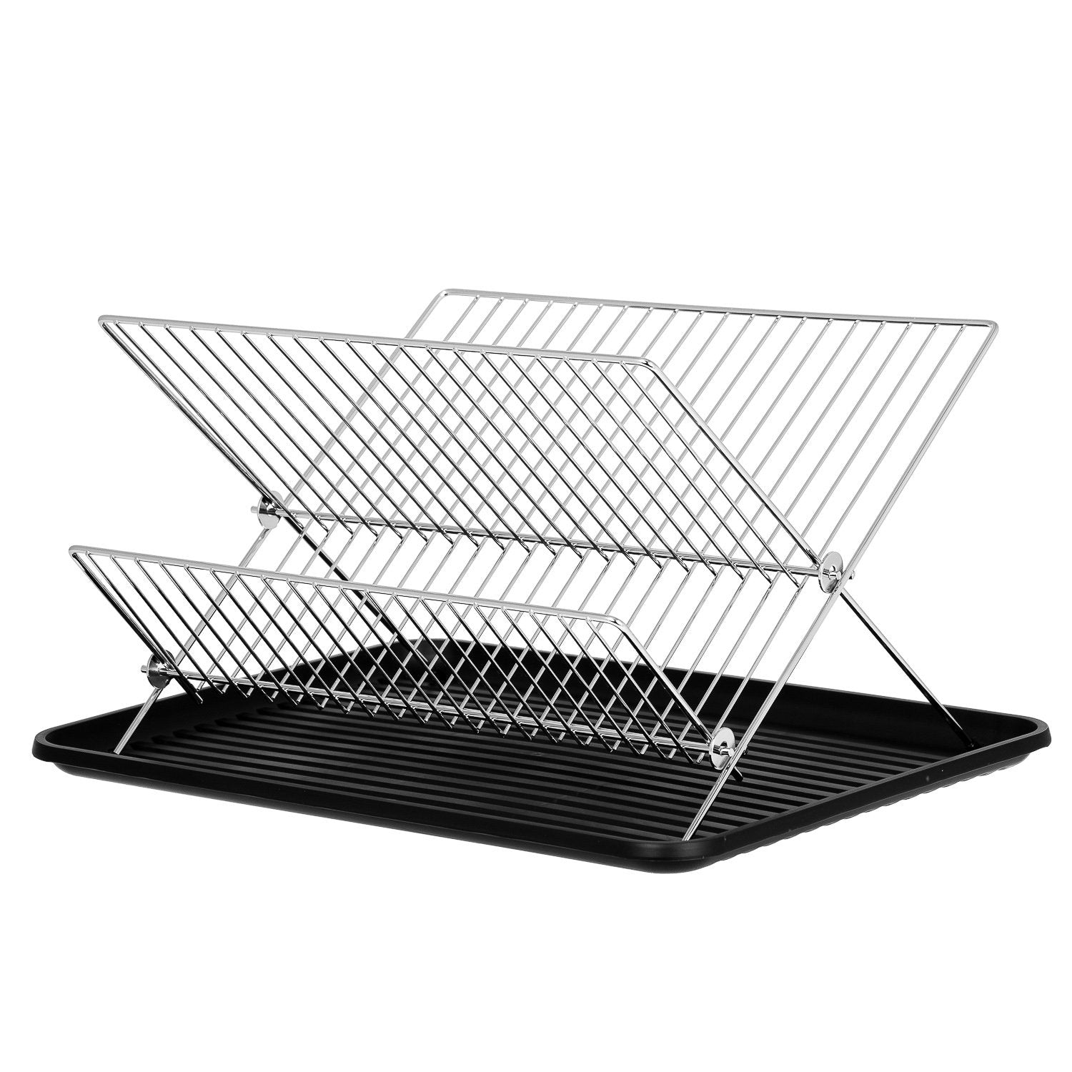 Dish Drying Rack – X Dish Drying Rack - Two Tier Dish Rack and Drainboard Set, Stainless Steel Dry Rack for Dishes with Drip Tray