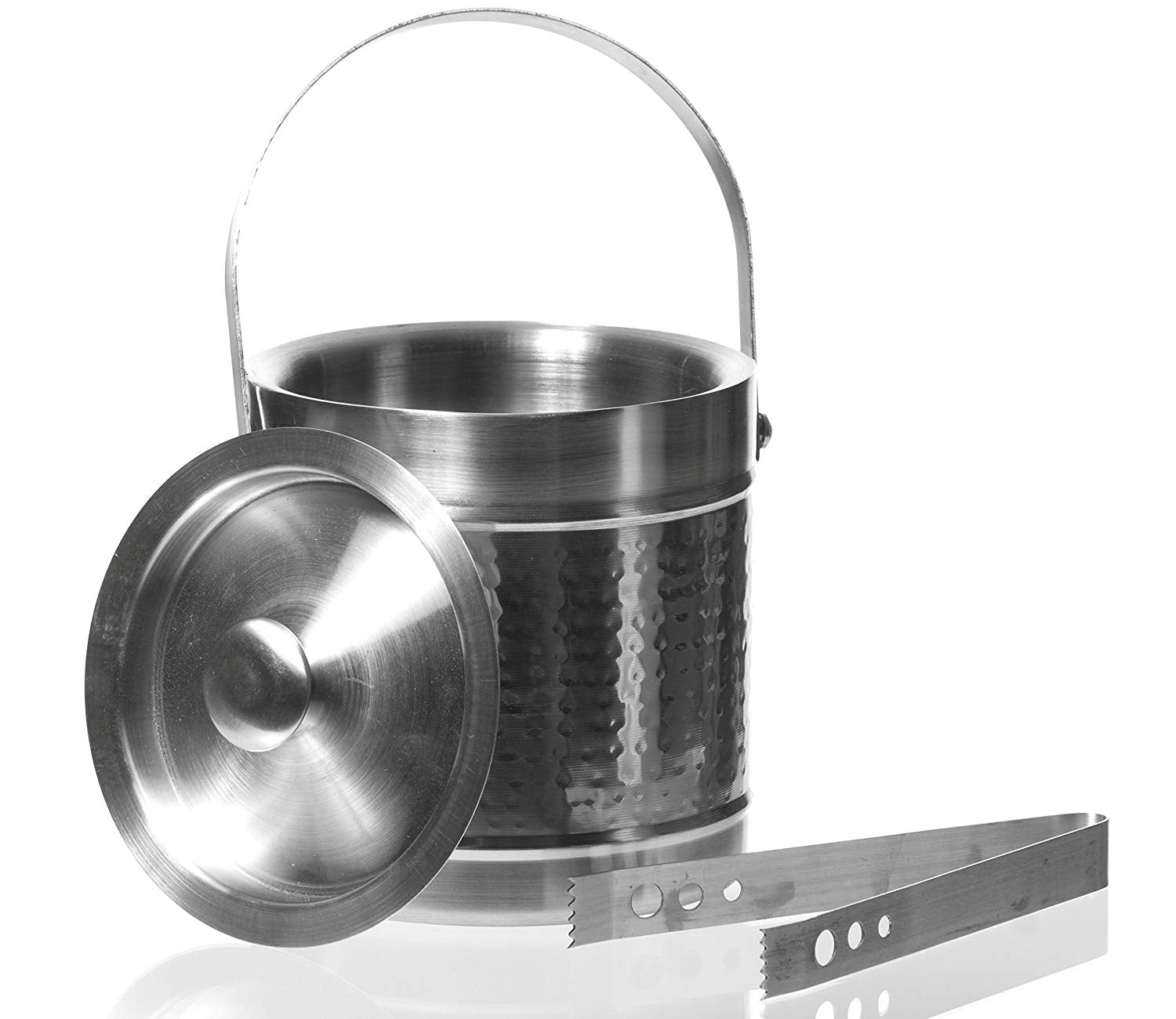 Stainless Steel Double Wall Ice Bucket With Tongs - Double Wall Ice Bucket