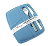 Plastic Bento Lunch Box - Food Storage Containers with Cutlery Set