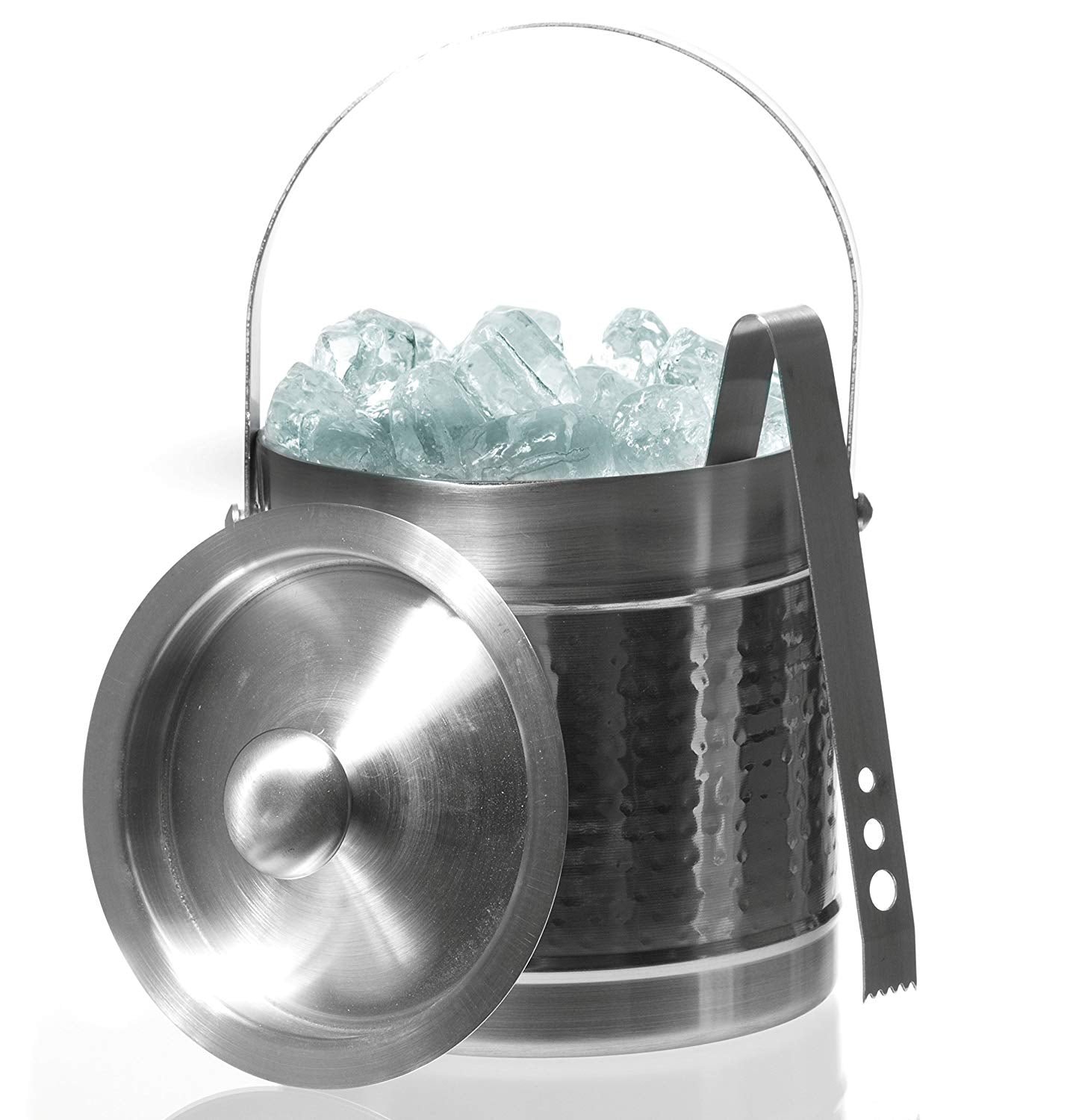Stainless Steel Double Wall Ice Bucket With Tongs - Double Wall Ice Bucket