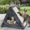 Fold Away Cat Condo with Scratching Pad - Kitty Scratcher with Tunnel