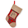 Large Burlap Classic 3D Christmas Stockings - 18" Santa Toy Stockings