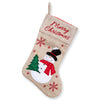 Large Burlap Santa Classic 3D Christmas Stockings - 18" Santa Toy Stockings