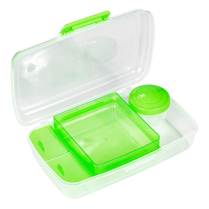 BPA-Free Reusable Plastic Bento Box with Snapping Lid