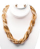 LB Collection - Gold Chain Chunky Necklace and Earring Set (N9935GD)