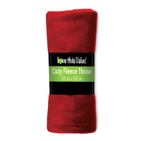 50 x 60 Inch Soft Cozy Fleece Blanket / Fleece Throw - Red