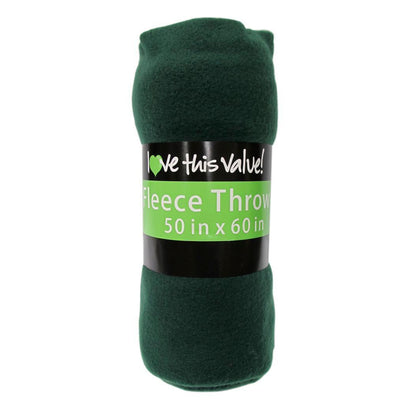 50 x 60 Inch Soft Cozy Fleece Blanket / Fleece Throw - Dark Green