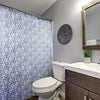 Colorful Long Shower Curtain - Plastic Bathroom Curtains - Blue