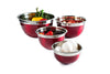 Stainless Steel Euro Mixing Bowl Set - 4 Nested Deep Kitchen German Mixing Bowls