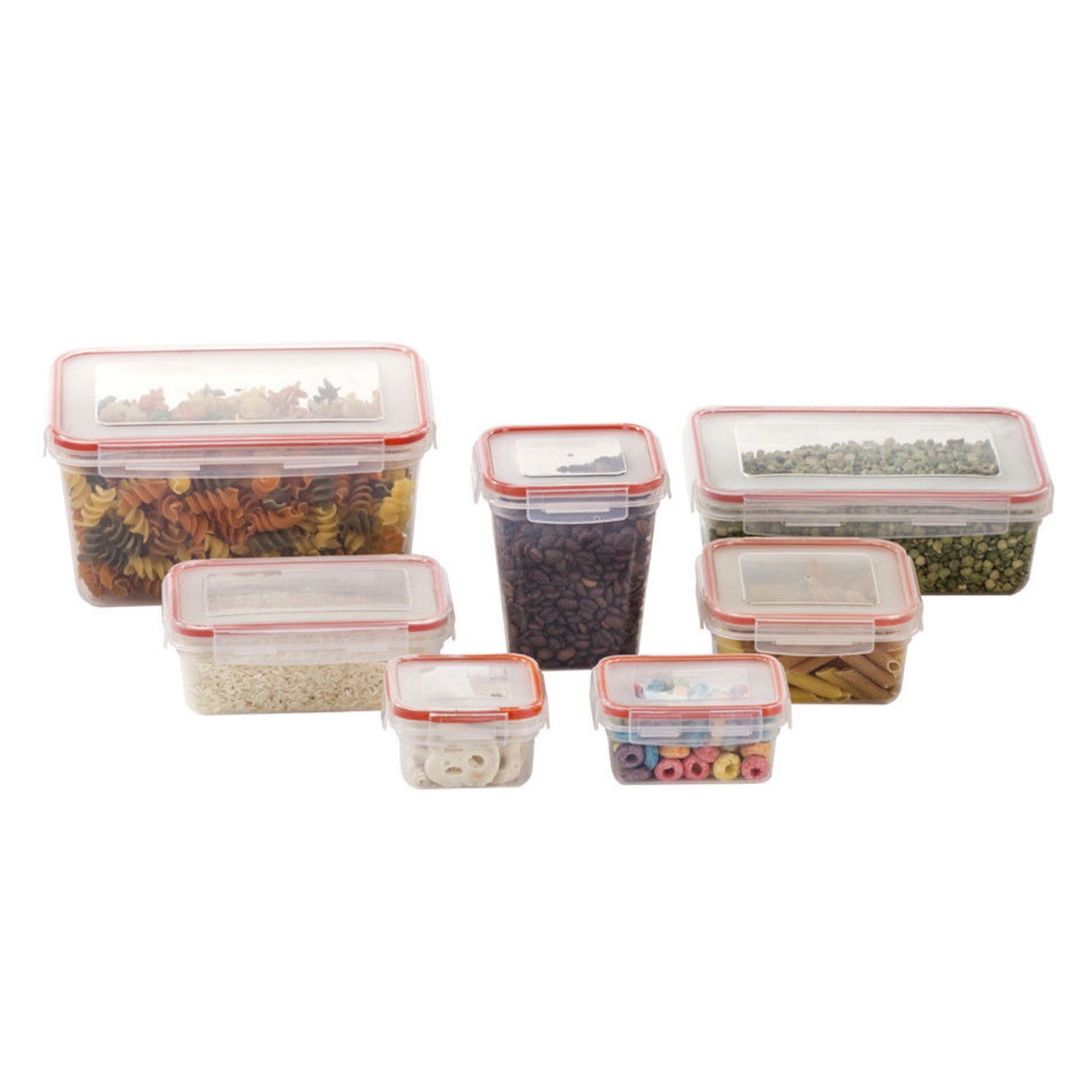 14 Pcs Plastic Food Storage Containers Set With Air Tight Locking Lids