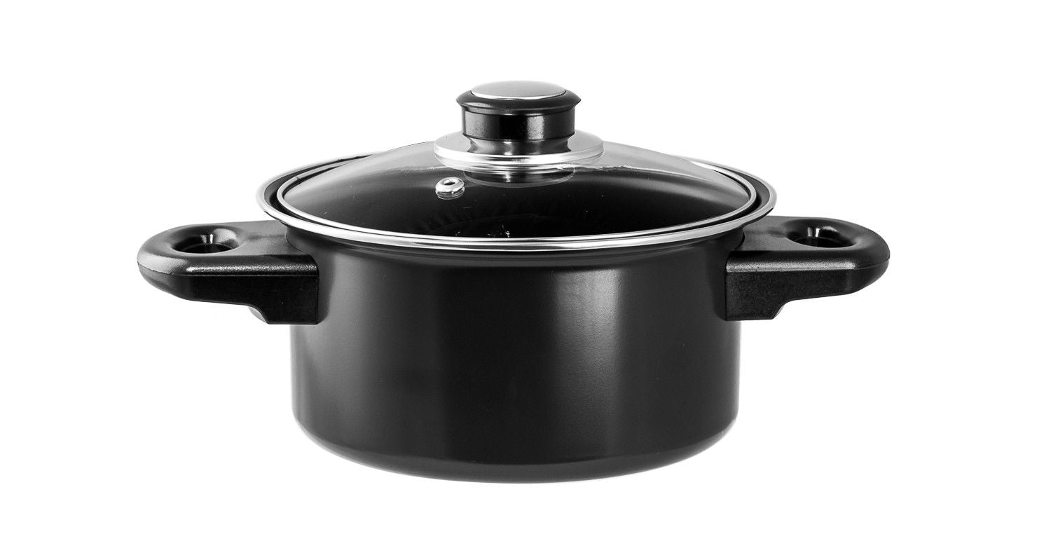 Professional Quality Nonstick Carbon Steel 7 pcs. Cookware Set - Black