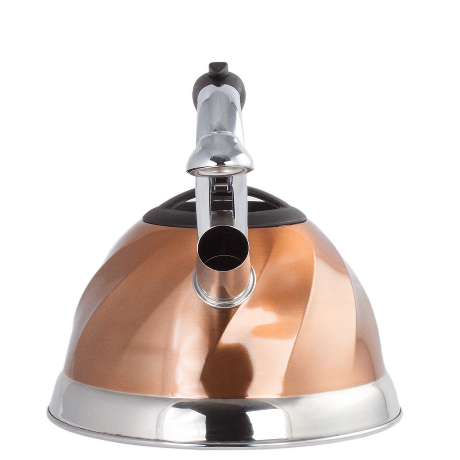 Copper Stainless Steel Whistling Tea Kettle - Tea Maker Pot 3 Quarts 2.8 L.