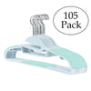 30 Pack Non Slip Wrinkle Free Thin Plastic Clothes Hanger Teal & Grey