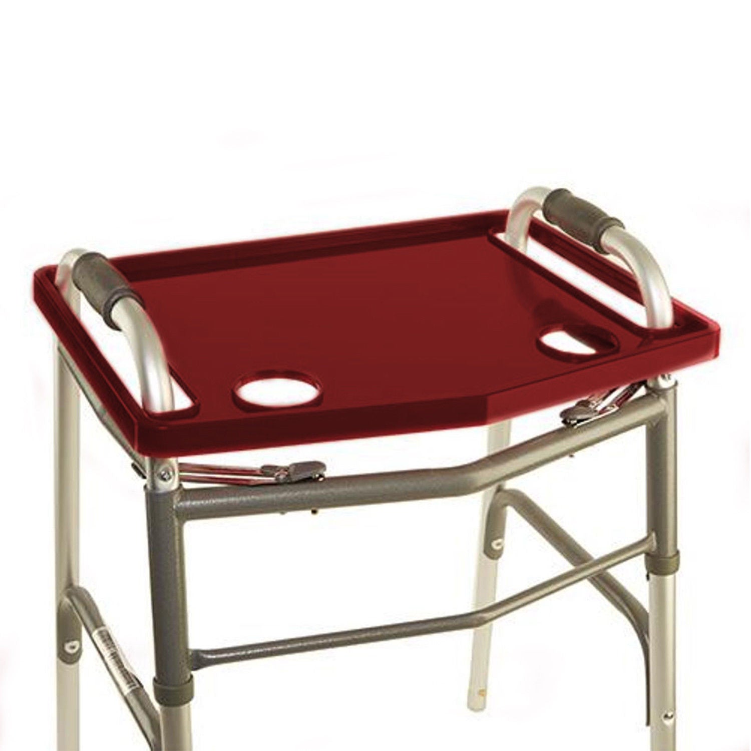Red Walker Tray With Cup Holder – Universal Adult Walker Tray