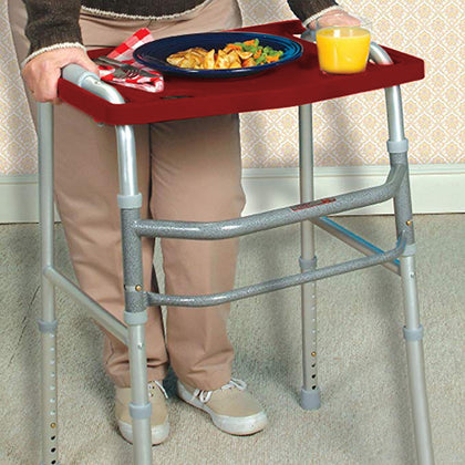 Red Walker Tray With Cup Holder – Universal Adult Walker Tray