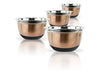 Stainless Steel Mixing Bowl Set W/ Silicone Bottoms 4 Pieces Nested Bowl Set