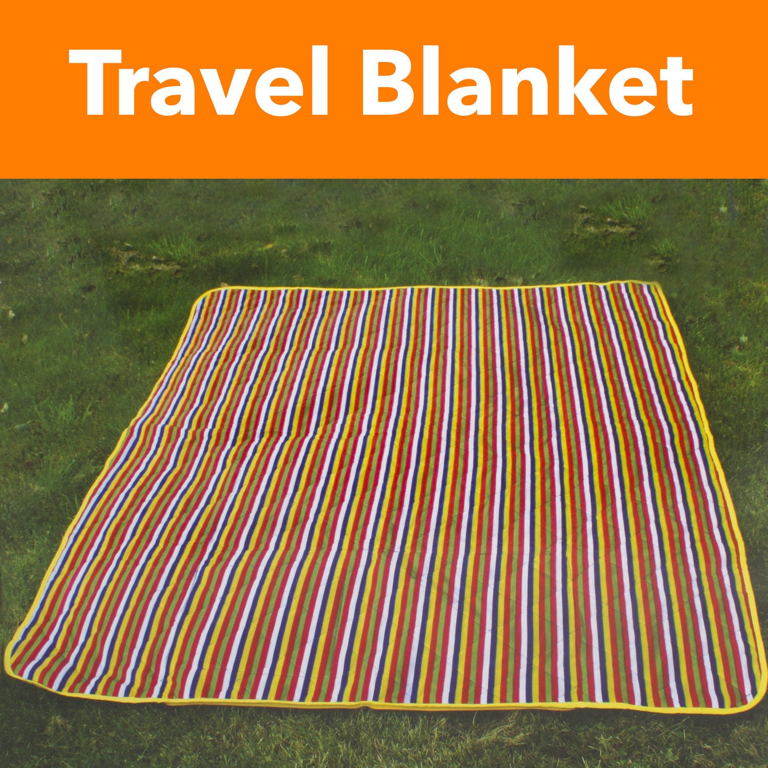 Waterproof Picnic Blanket – Large Beach Blanket - Outdoor Travel Picnic Mat Blue