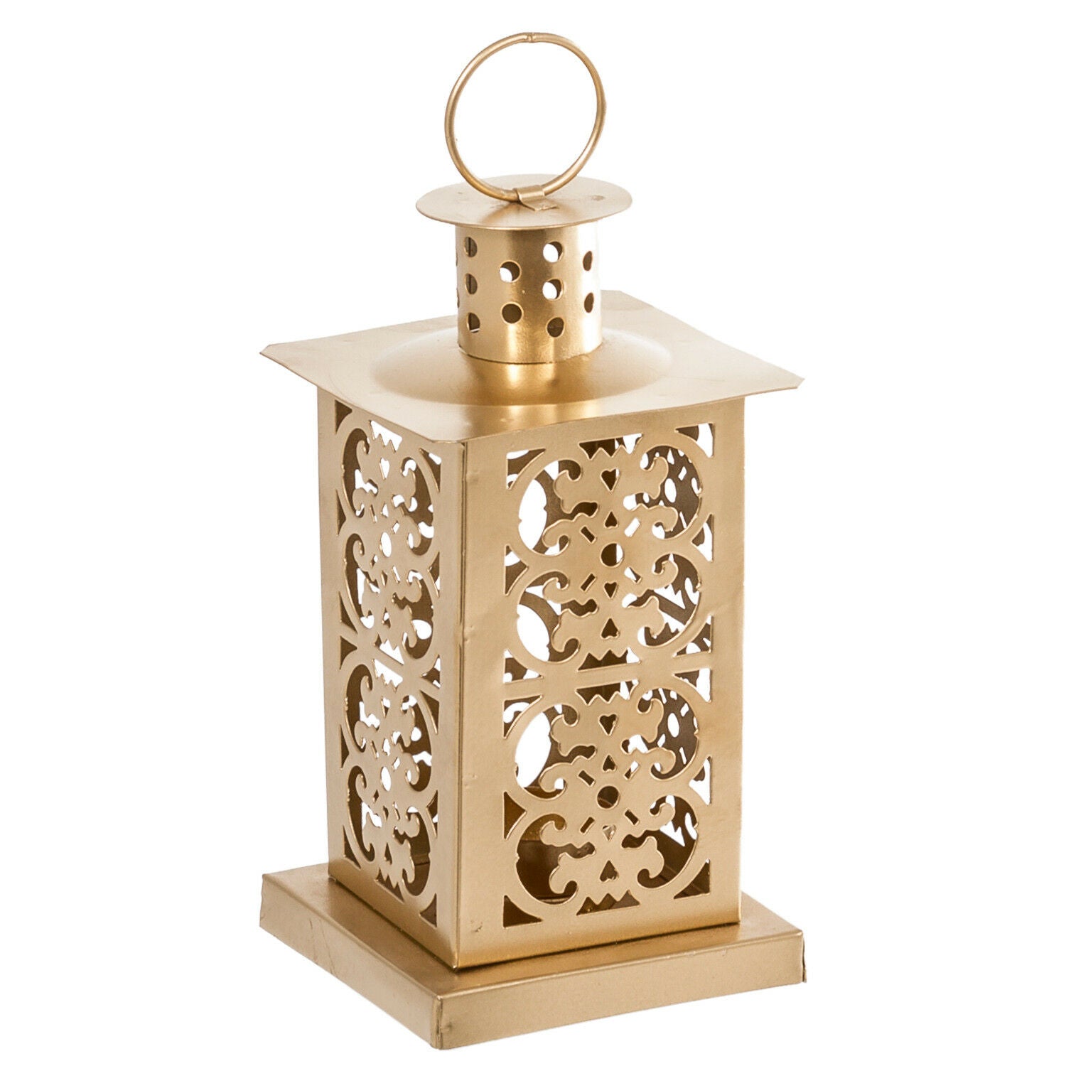 Metal Gold Moroccan Lantern Candle Holder - Tea Light Candle Holder