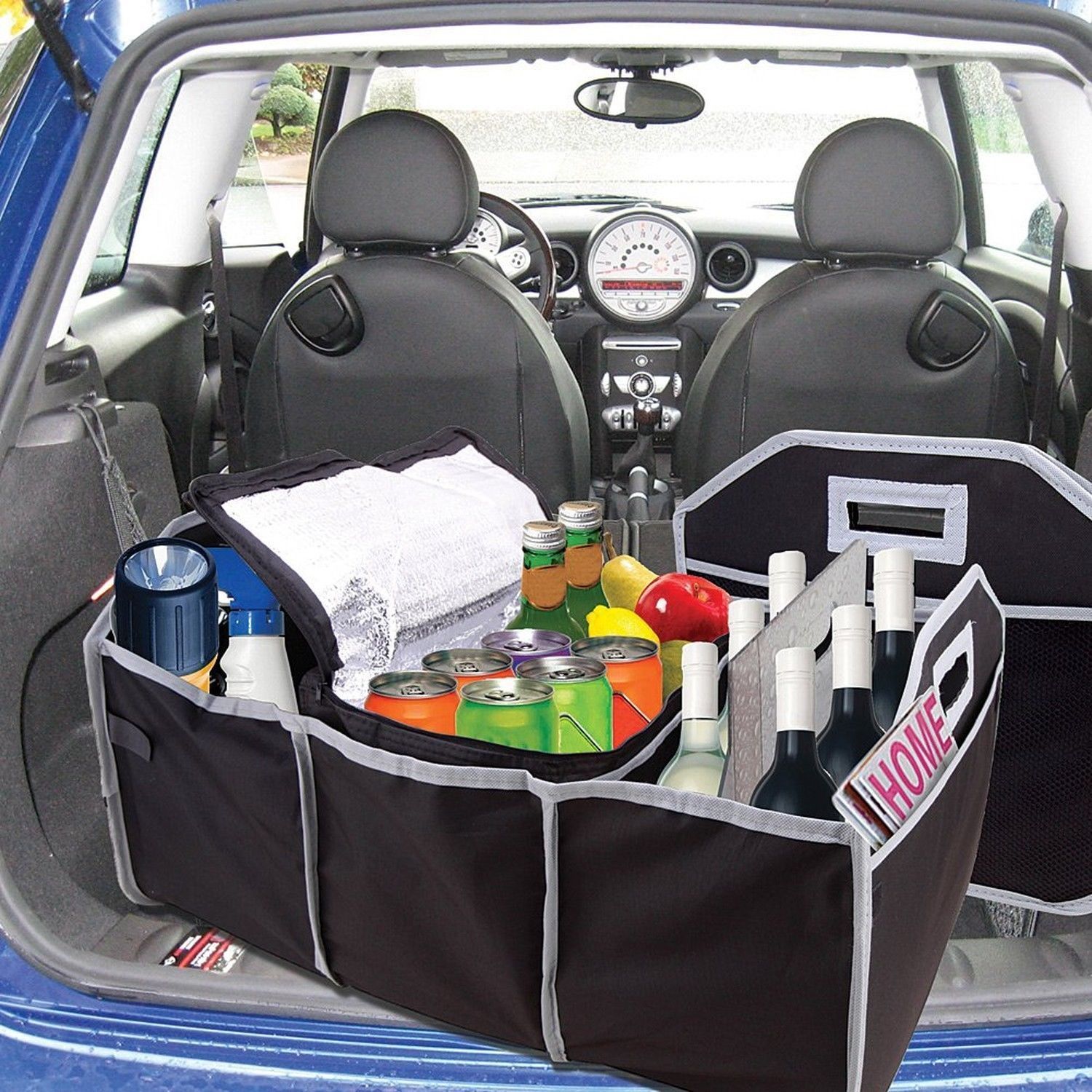 2 in 1 Trunk Organizer & Cooler Set - Fully Collapsible & Portable Storage Set