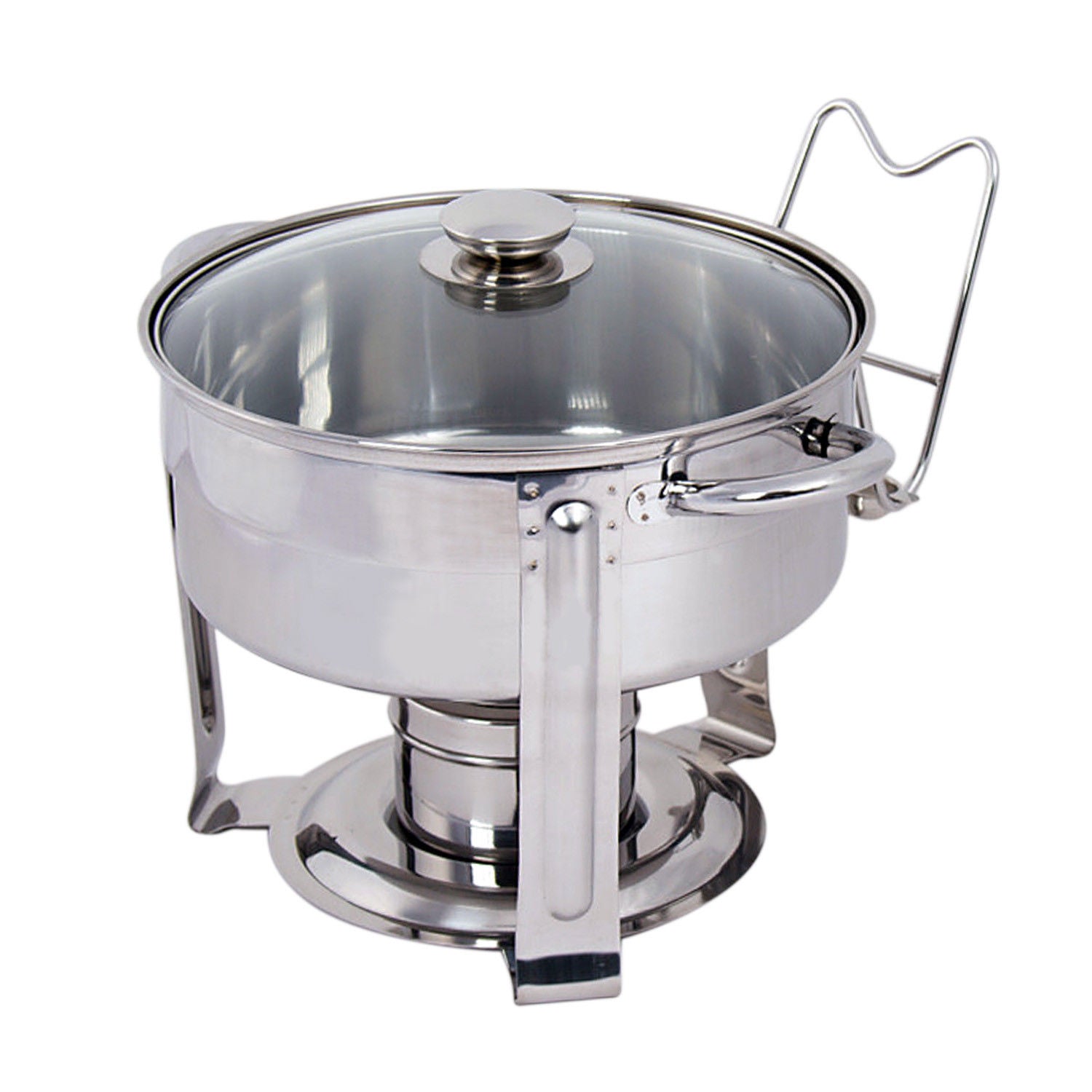 Stainless Steel Chafing Dish Set 4.5 QT Party Buffet Round Chafing Dish Pot Set