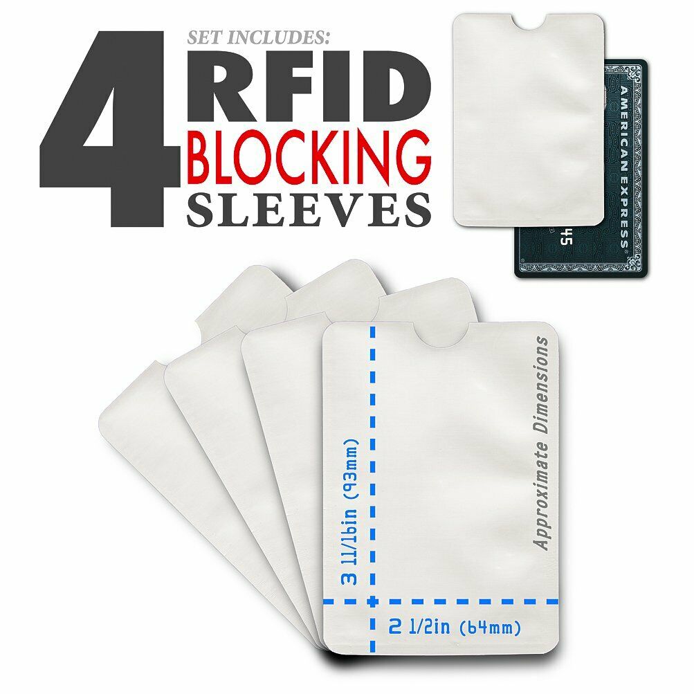 Imperial Home 4 Pcs RFID Blocking Sleeve Set - RFID Credit Card Sleeves