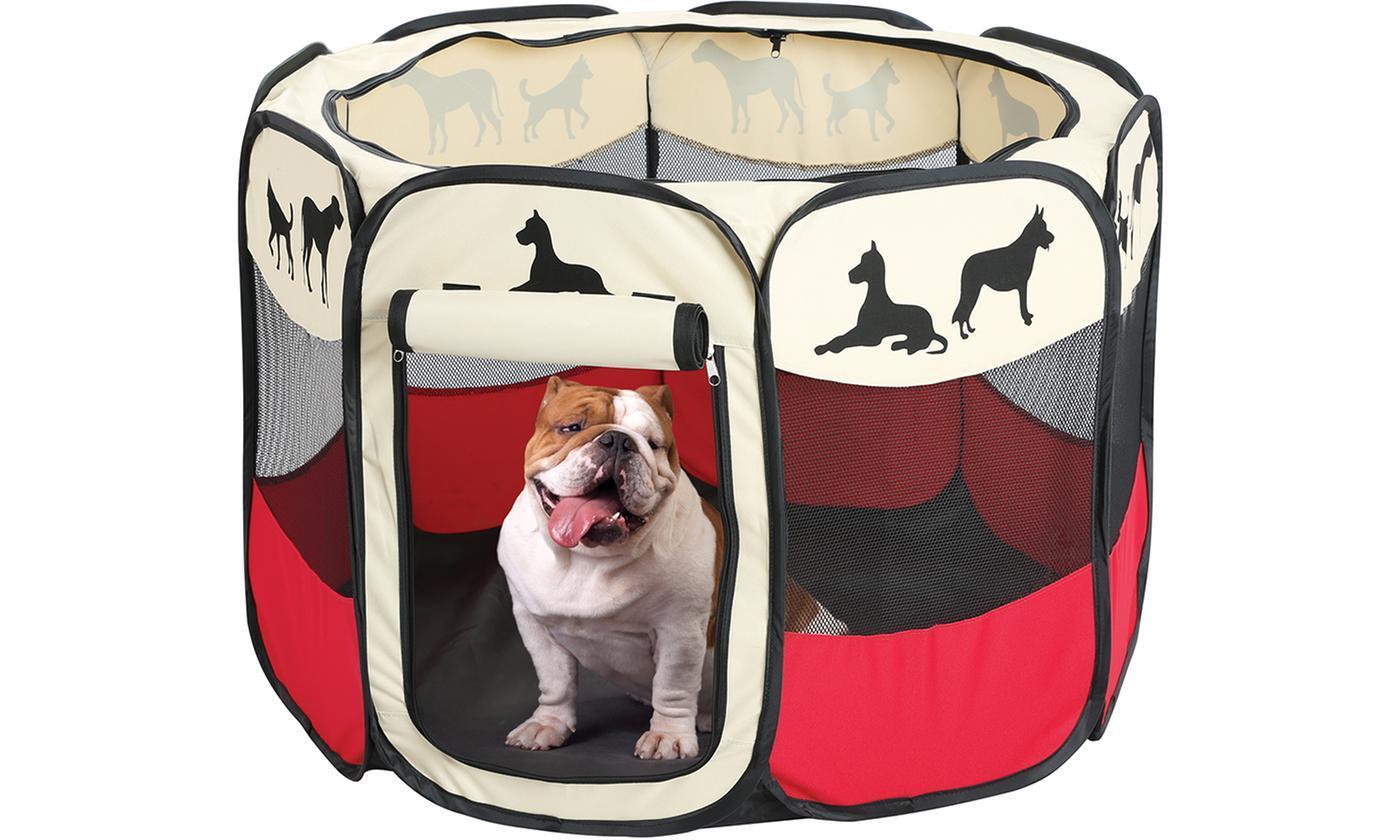 Portable Large Outdoor Indoor Puppy Dog Pen - Dog Silhouettes Print Dog Playpen