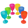 Colorful Reusable Plastic Picnic Goblets Wine Glasses Set Assorted Color 6 Pack